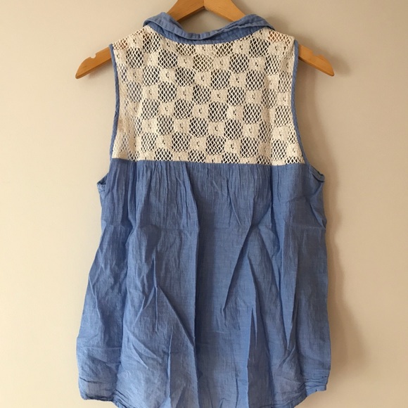 Forever21 denim look lace top - Picture 3 of 3